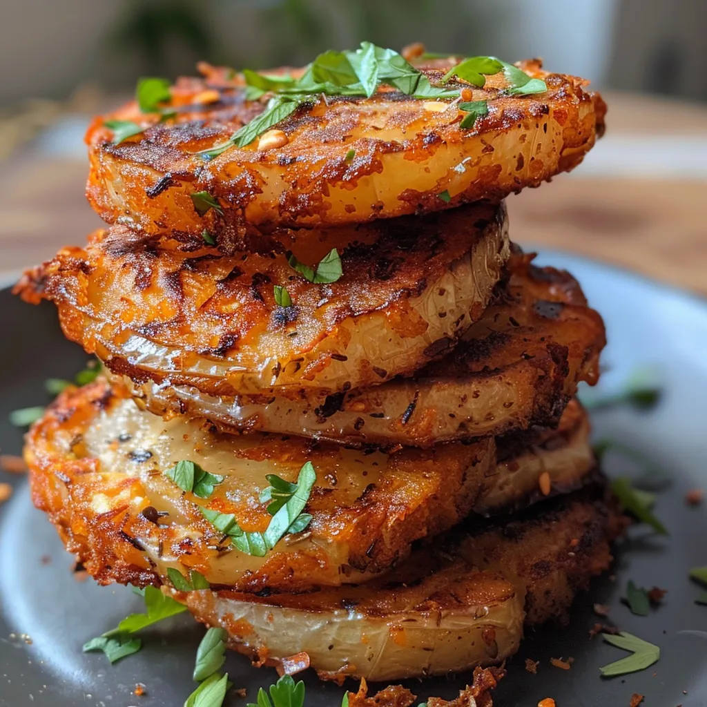 Seiteansicht von goldbraunen Kartoffelspalten, frisch aus der Fritteuse.