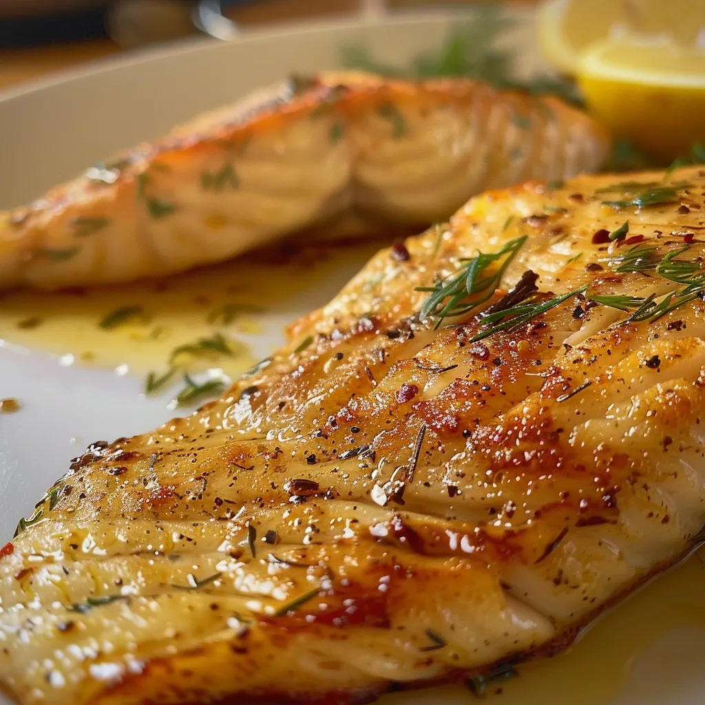 Seitenansicht eines cremigen Lachsfilets, perfekt zubereitet im Airfryer.