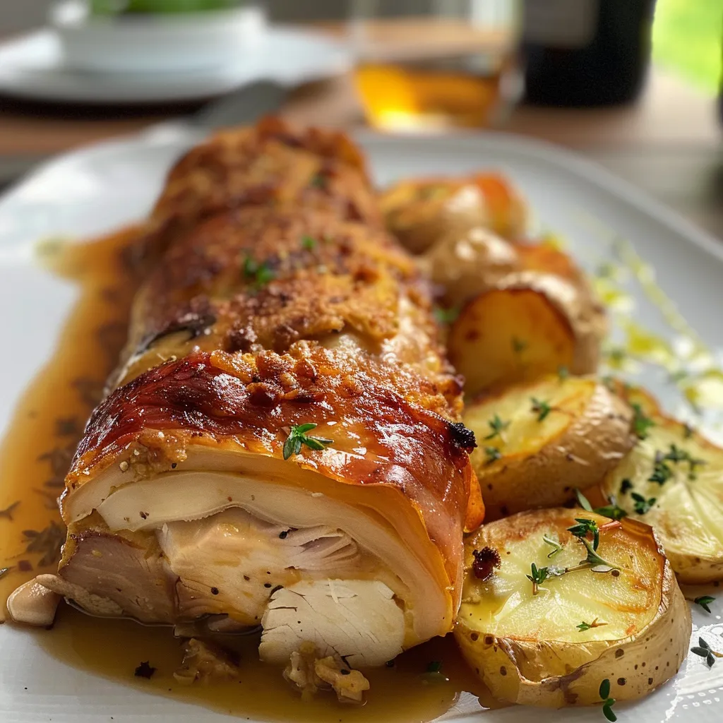 Seitenansicht eines köstlichen Hähnchen mit Reis Gerichts.