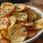 Knusprige Hüttenkäse-Chips in Nahaufnahme mit goldbrauner Farbe.