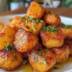 Knusprige Kartoffel-Bites aus dem Airfryer, goldbraun und appetitlich.