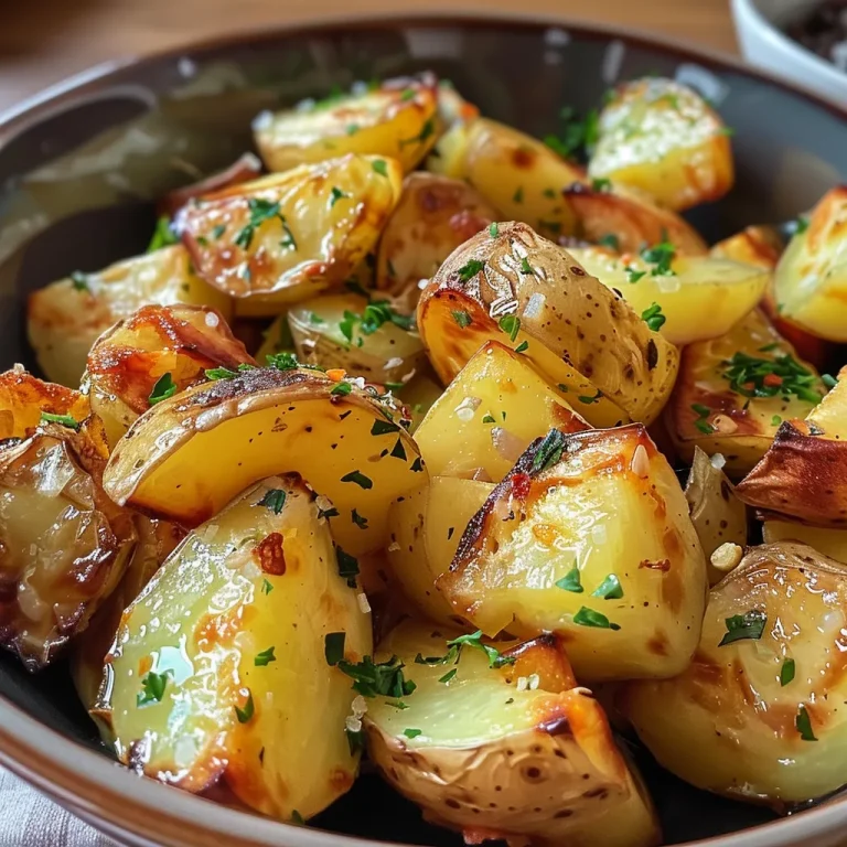 Knusprige Kartoffelwürfel in einer Schüssel, goldbraun und knusprig.
