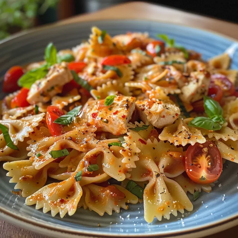 Unvergessliche Pasta: Das Marry Me Rezept mit Hähnchen für jeden Tag Nahaufnahme eines köstlichen Marry Me Pasta Gerichts mit Hähnchen.