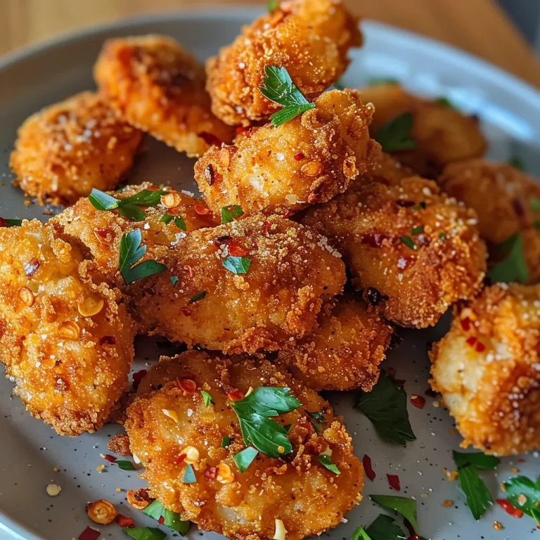 Knusprige Hähnchen Nuggets auf einem Teller, goldbraun gebacken.