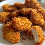 Saftige Low Carb Hähnchen Nuggets in einer Schale.