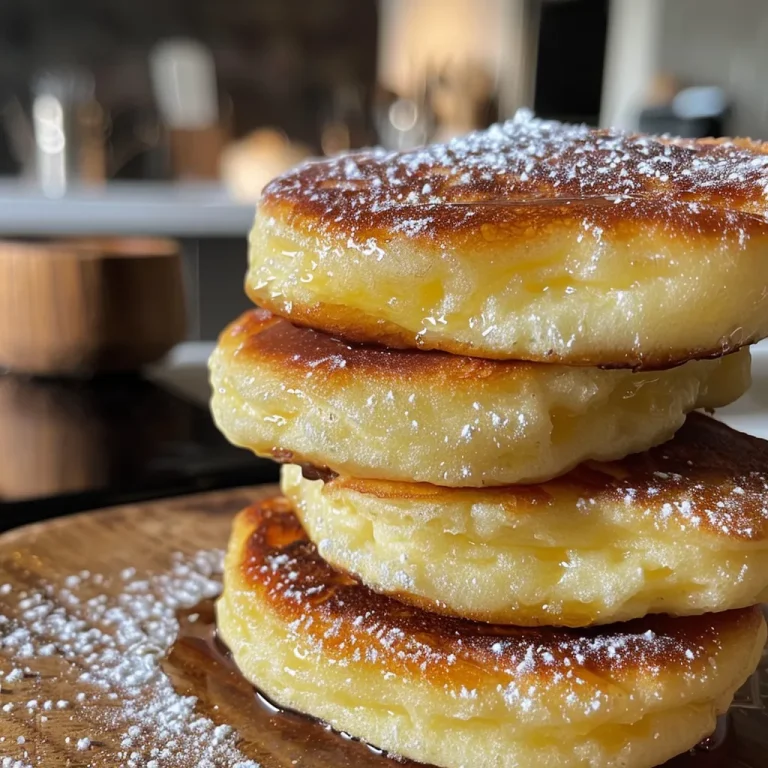 Fluffige Pfannkuchen ohne Zucker – Einfach und Lecker für jeden Tag! Nahaufnahme eines saftigen Pfannkuchens ohne Zucker in Seitenansicht.