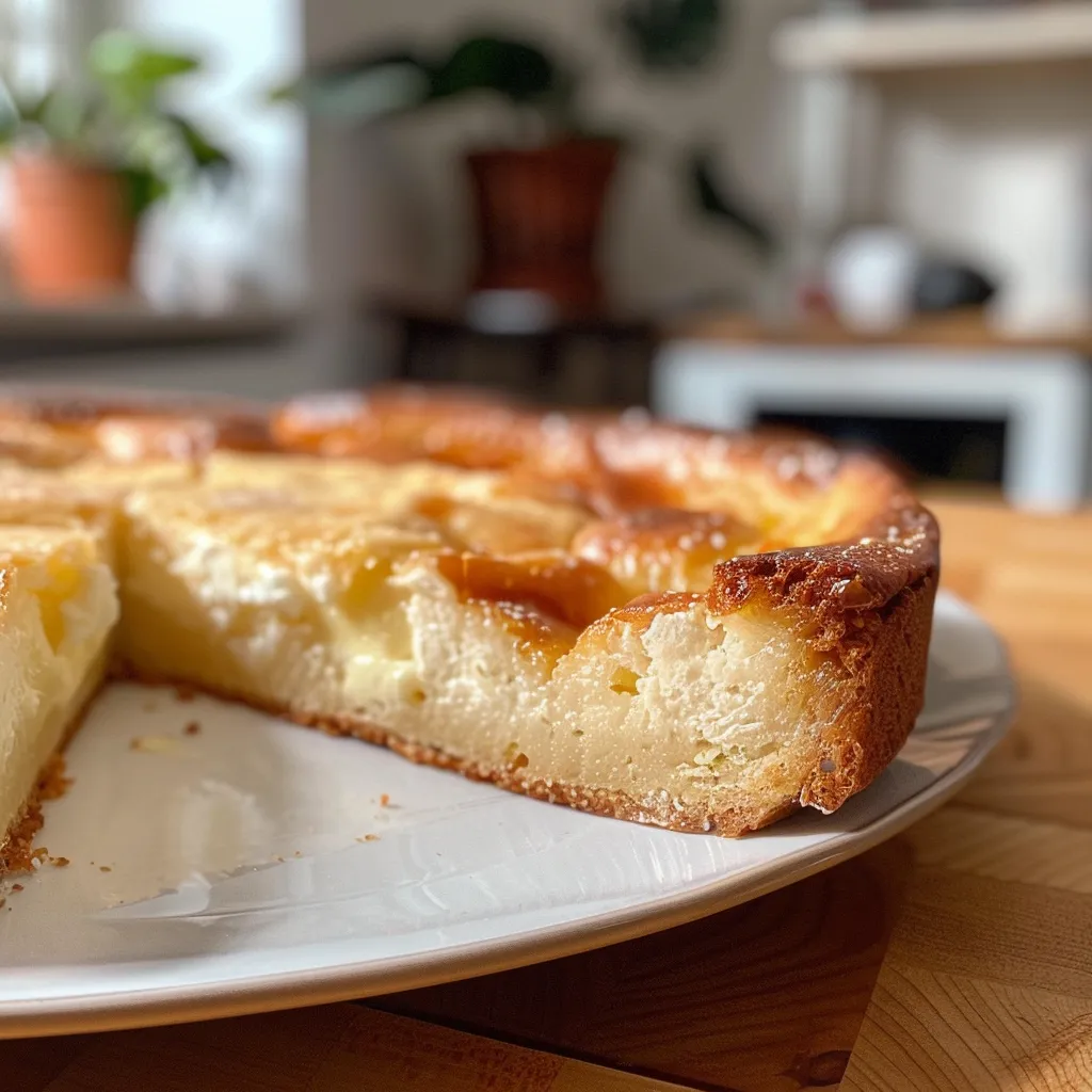 Nahaufnahme eines Quarkkuchens, der ohne Zucker zubereitet wurde.