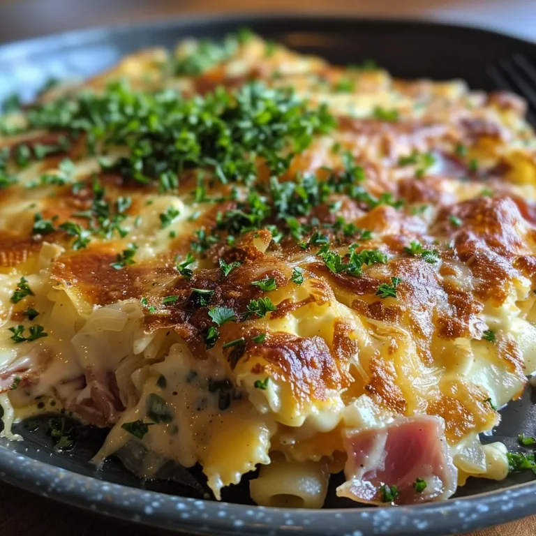 Primer plano de Bratkartoffeln con huevo y queso en un plato.