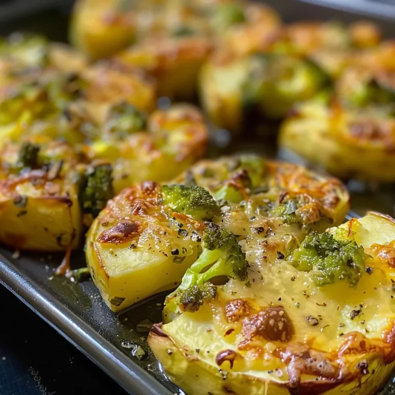 Un plato de Kartoffel-Brokkoli-Auflauf, con capas de patatas y brócoli.