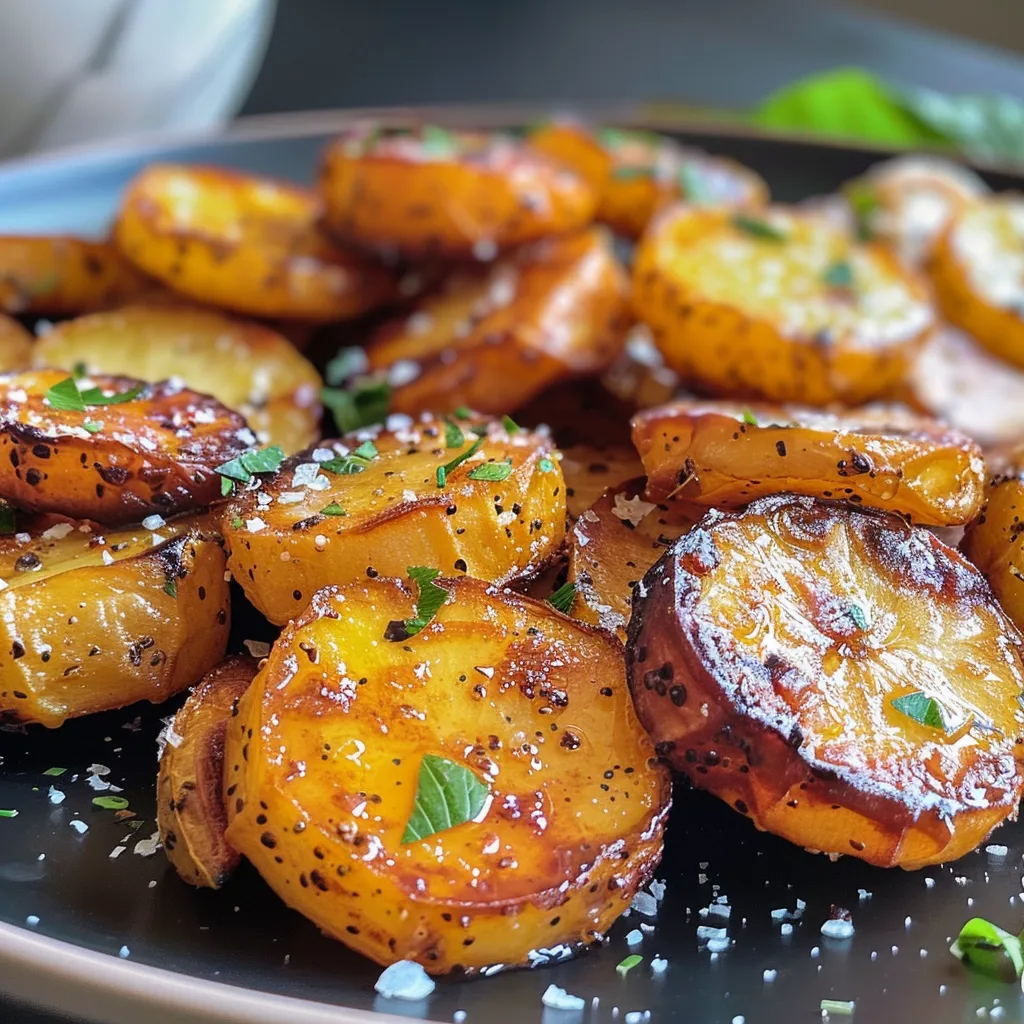 Imagen lateral de Kartoffelecken cocinadas en una Heißluftfritteuse.