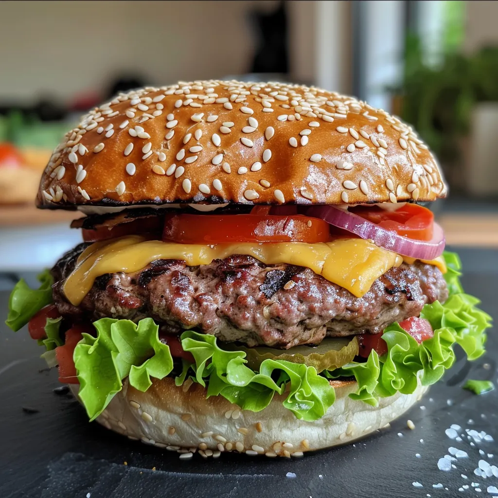 Vista lateral de un gratinado de cheeseburger bajo en carbohidratos, mostrando capas de carne, queso y salsa de tomate.