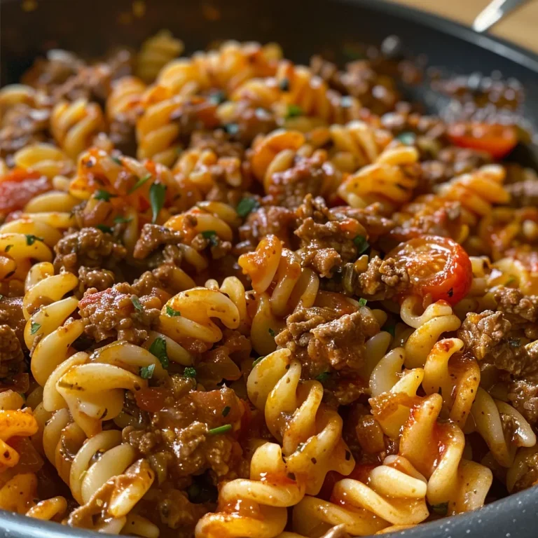 Pasta con carne en una olla, mostrando su textura jugosa y color vibrante.