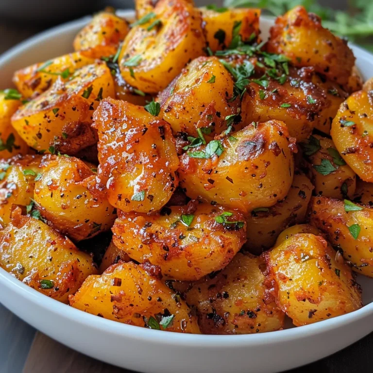 Cubes of Cajun sweet potatoes seasoned and ready to cook in an air fryer.