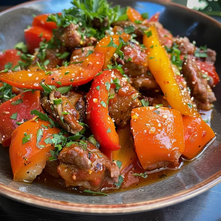 Saftige gefüllte Paprika mit Hackfleisch aus dem Ofen, nah aufgenommen.