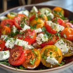 Ensalada de pepino y tomate fresca y jugosa.