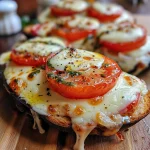 Vista lateral de un plato de Hähnchen Tomate Mozzarella, con ingredientes frescos visibles.