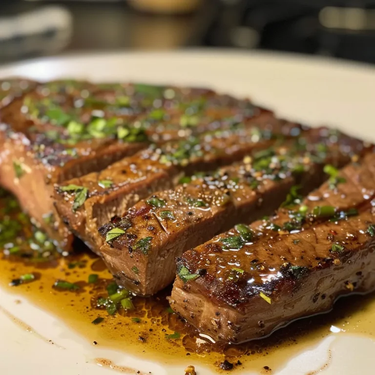Rinderstreifen con trozos de pimiento rojo y verde y cebolla en un plato.