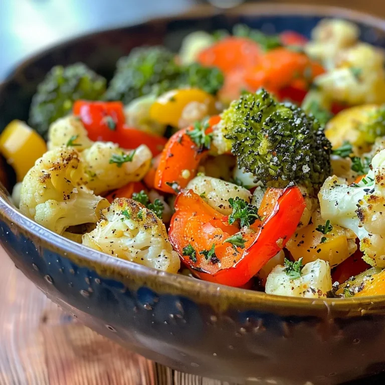 Nahaufnahme von geröstetem Gemüse mit Knoblauch, bunt und appetitlich.