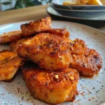 ['Close-up of a colorful chicken and bell pepper stir-fry in a pan.', 'Side view of a juicy chicken and red-yellow bell pepper dish plated with herbs.', 'Detailed shot of a keto chicken and pepper skillet with visible garlic and onions.', 'Vibrant close-up of sautéed chicken breast filets with assorted bell peppers.']
