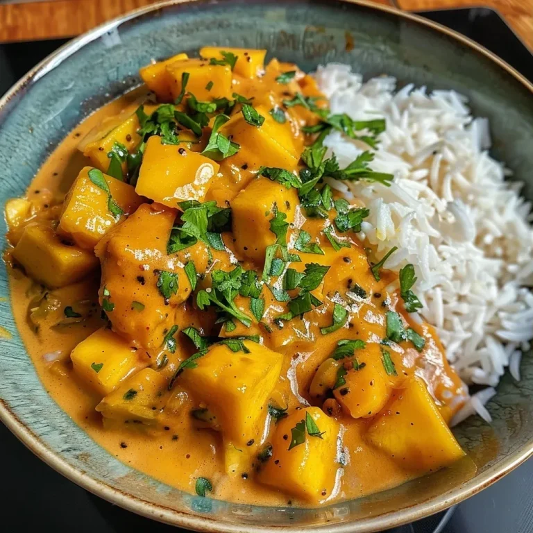 ['Close-up view of a Mango Curry Auflauf, featuring vibrant mango slices and colorful vegetables.', 'Side view of a delicious mango curry casserole, showcasing layers of rice, chicken, and fresh herbs.', 'Juicy Mango Curry Auflauf with bright yellow mangoes and garnished with spring onions.', 'Photograph of a Mango Curry Auflauf, highlighting its creamy texture and colorful ingredients.']