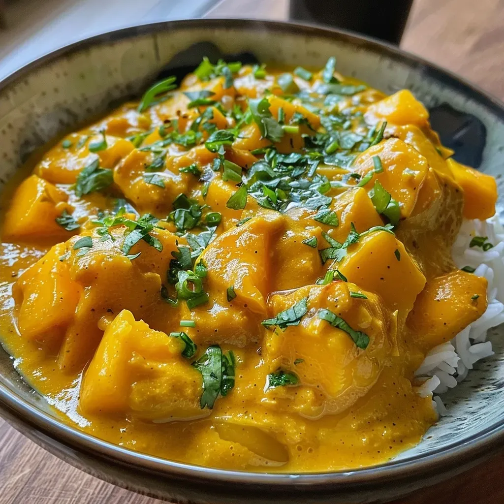 ['Close-up view of a Mango Curry Auflauf, featuring vibrant mango slices and colorful vegetables.', 'Side view of a delicious mango curry casserole, showcasing layers of rice, chicken, and fresh herbs.', 'Juicy Mango Curry Auflauf with bright yellow mangoes and garnished with spring onions.', 'Photograph of a Mango Curry Auflauf, highlighting its creamy texture and colorful ingredients.']