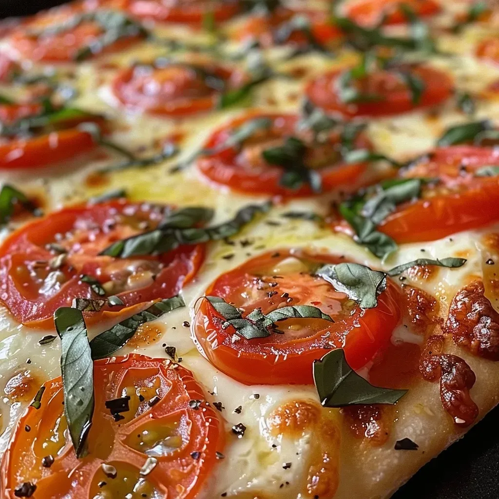 ['Juicy Tomate-Mozzarella-Hähnchen with melted cheese and colorful cherry tomatoes.', 'Close-up of oven-baked chicken topped with mozzarella, tomatoes, and basil.', 'Side view of succulent chicken breast garnished with fresh ingredients.', 'Flavorful baked chicken with mozzarella and vibrant cherry tomatoes.']