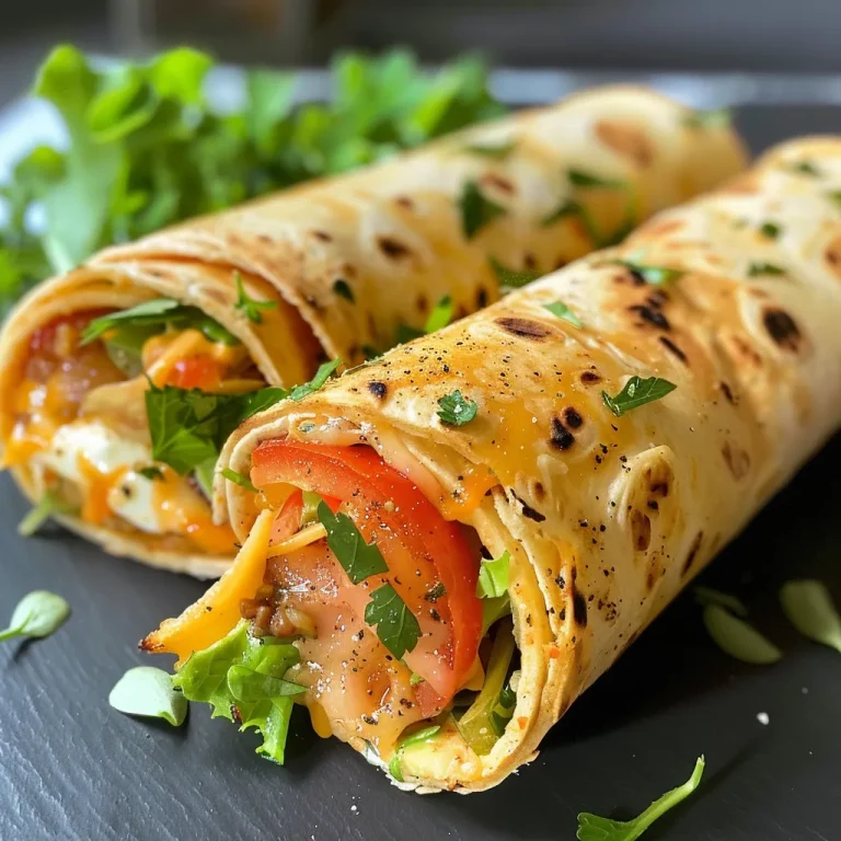 ['Juicy Käse-Geschmack Hühnchen Wraps on a wooden table with fresh ingredients around.', 'Close-up view of cheesy chicken wraps showcasing melted cheese and garnished parsley.', 'Side view of warm chicken wraps filled with melted mozzarella and cheddar, served with sour cream.', 'Tasty tortilla wraps filled with chicken and cheese, detailed with fresh herbs on a plate.']