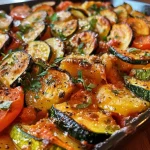 ['Close-up view of a colorful zucchini and paprika chicken dish in a frying pan.', 'Juicy chicken pieces mixed with vibrant zucchini and red bell peppers on a plate.', 'Side view of a delicious zucchini-paprika chicken stir-fry garnished with herbs.', 'A vibrant mix of chicken, zucchini, and peppers in a skillet, emphasizing freshness.']